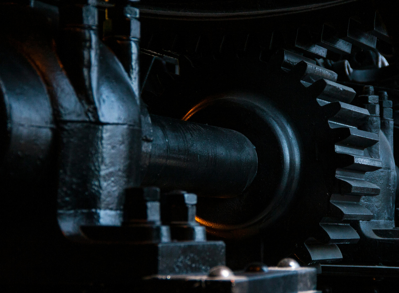 precision gears representing mechanical systems